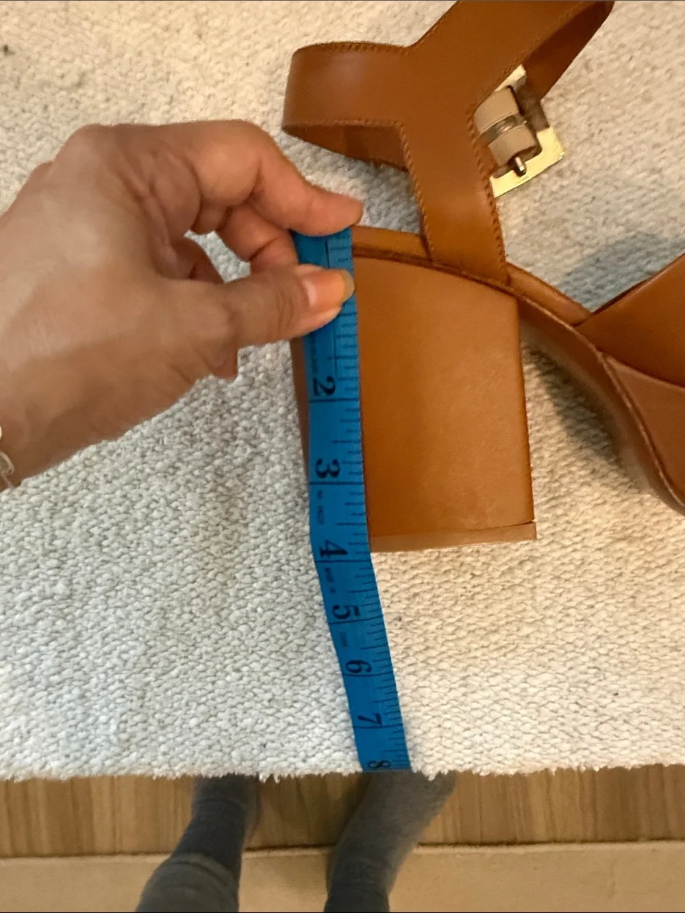 Robert Clergerie Cognac Leather Crisscross Platform Sandals
